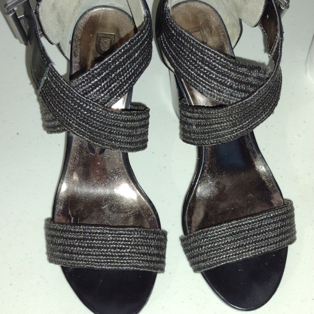 DKNYC Chunky Heels Leslie BLK 7.5